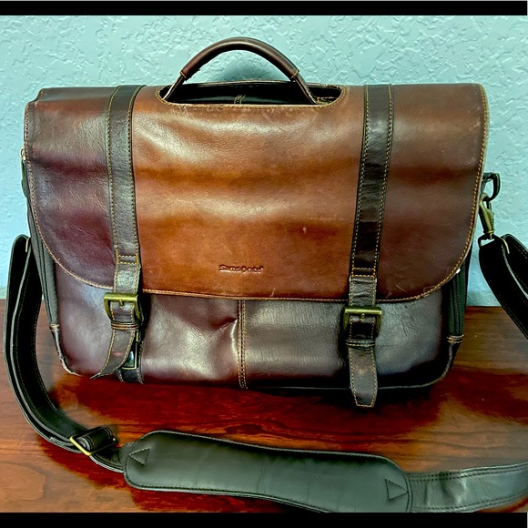 Samsonite leather briefcase messenger bag
